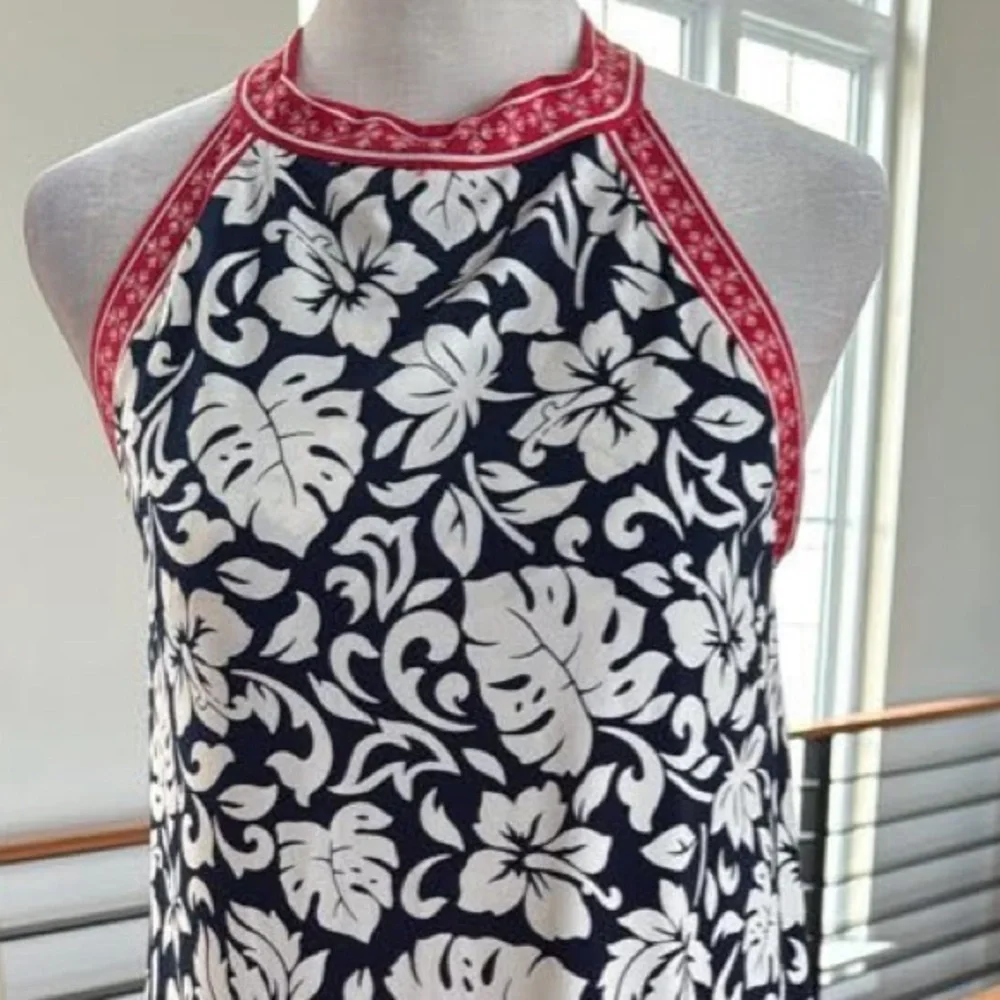 Max Studio Halter Neck Razor Back Floral Print Dress - Picture 5 of 6